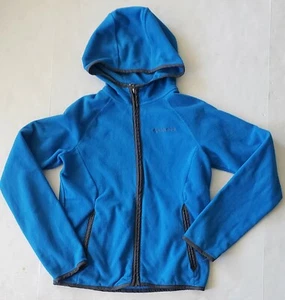 Columbia Kids Girls Sz L Fleece Hoodie Blue w Black Edging Lightweight Full Zip - Picture 1 of 4
