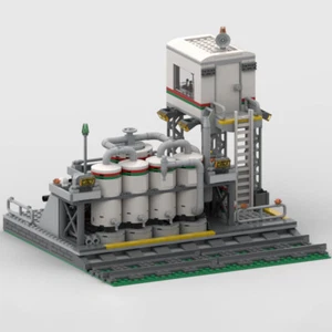 Custom Transfer Station with Storage Tanks & Elevated Control Room 611 Bricks - Picture 1 of 4