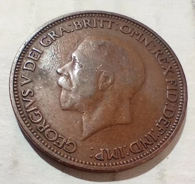 Halfpenny 1929 UK GB Coin King George V British 1/2 Penny Pence Hapenny - Image 1 of 2