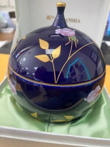 Koransha porcelain Ruri Rose candy pot NEW IN BOX - Picture 1 of 6