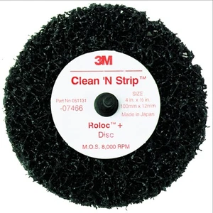 3M 4" Scotch Brite Roloc+ Clean & Strip Disc EXTRA COARSE Sandpaper Disc 7466 - Picture 1 of 1