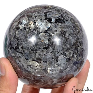 ¡1 Kilo! Potente bola de cristal curativo esfera de larvikita de plata de 3,5 pulgadas para energía - Imagen 1 de 7