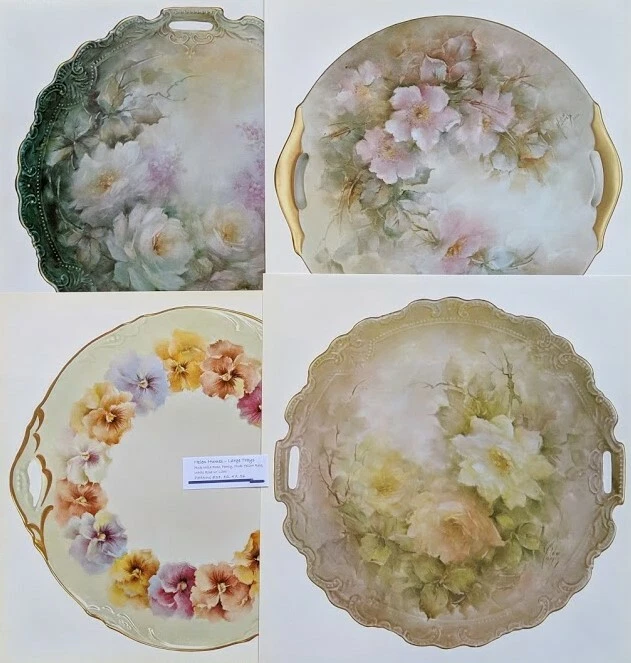 Roses, Wild Roses and Pansies - Large Trays - packet of 4 Helen Humes patterns - Image 1 of 1