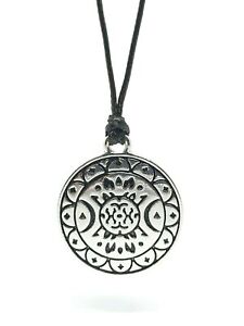 Triple Moon Mandala Necklace Pendant Spiritual Amulet Tantric Tie Cord UK