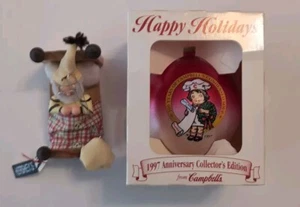 Two Food Christmas Ornaments 1997 Hershey's & Campbell's Soup 100 Jahre Vintage - Bild 1 von 9