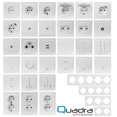 ADELID® Steckdose Wandsteckdose Wandschalter Schalter Taster Wechselschalter Rahmen USBC