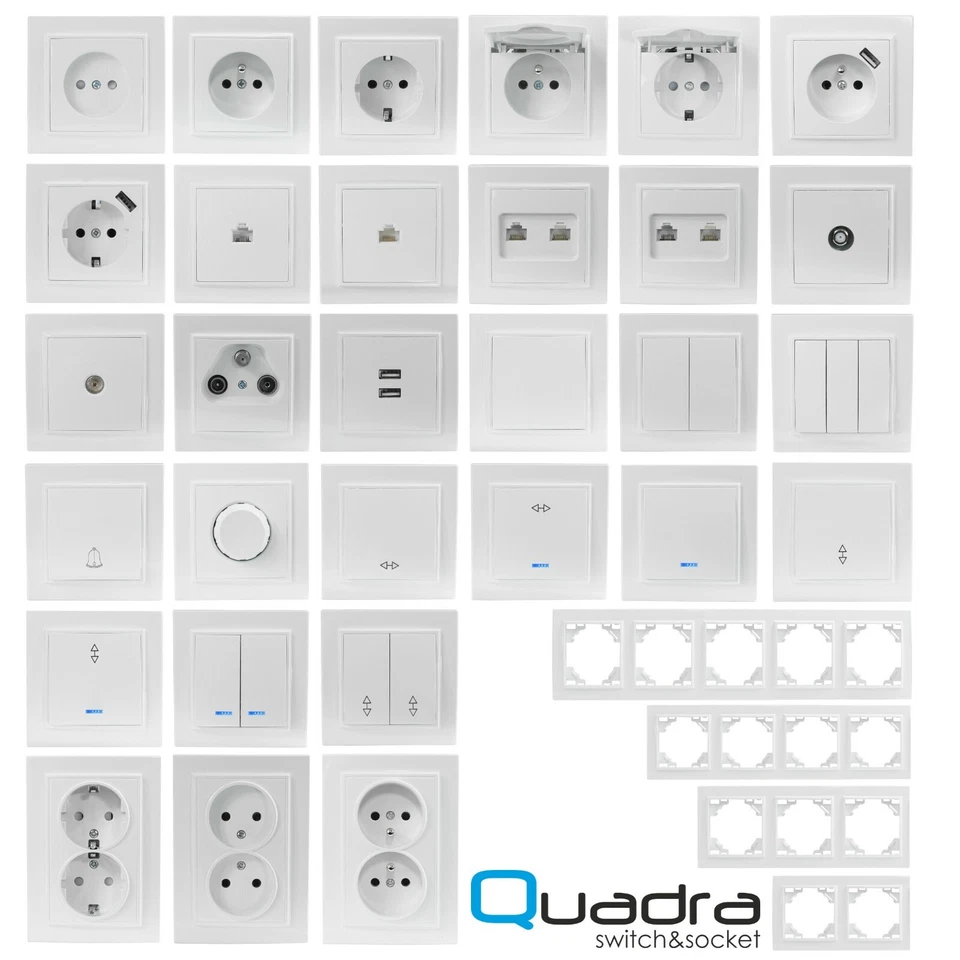 Steckdose Wandsteckdose Wandschalter Schalter Taster Wechselschalter Rahmen USBC - Bild 1 von 4