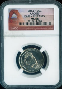 2014-P Arches Quarter NGC MS68 Early Release Quality - Picture 1 of 2