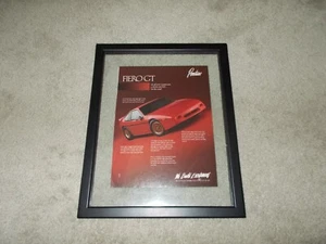 1988 Pontiac Fiero GT Original Print Advertisement in 11 X 14 Glass Frame - Picture 1 of 5