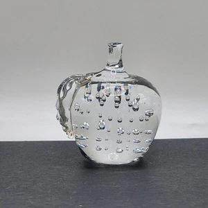 Paperweight w Controlled Bubbles Handmade Blown Art Glass Teacher - Picture 1 of 8