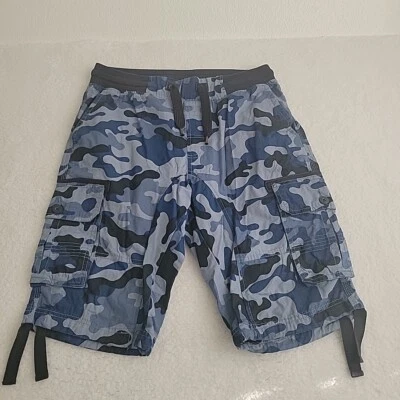 Pantalones Cortos Y2k Southpole Cintura Elástica Azul/Negro Camuflados Para Hombre M Bolsillos Carga  Foto 1 de 4