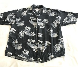 SUMMA mens black floral STRETCH Hawaiian shirt,pocket MEDIUM - Picture 1 of 6
