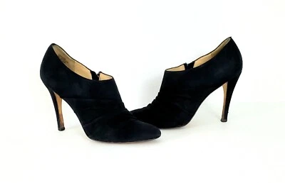 BOUTIQUE 9 Black Thilda Ruched Suede Stiletto Heel Ankle Booties Sz 8 - Image 1 of 4