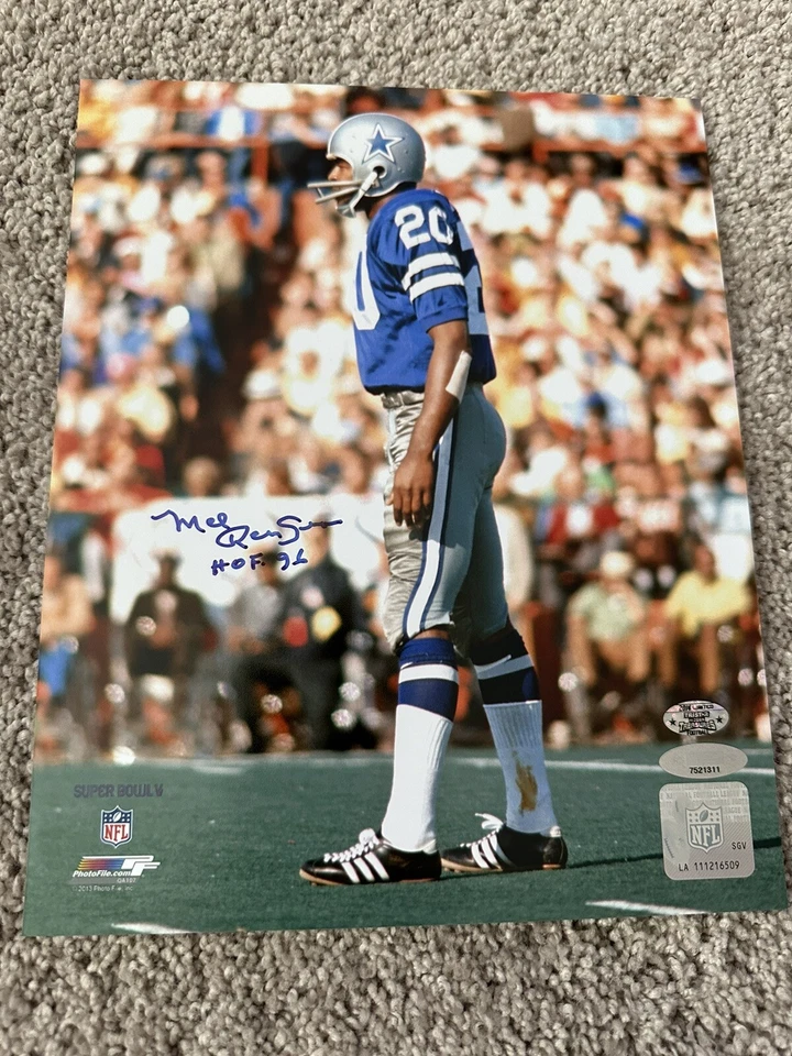 Mel Renfro Signed 8x10 Photo Dallas Cowboys HOF 1996 Super Bowl V - Image 1 of 1
