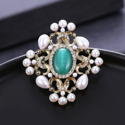 винтажный суда барокко ромбический искусственный опал жемчуг брошь заколка для женщин - Изображение 1 из 4