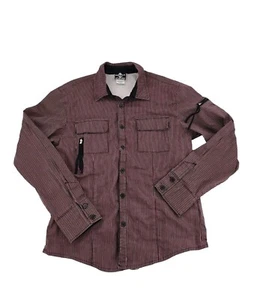 Vintage Men's LIP SERVICE Striped Button Down Shirt sz 2X Zippers Punk Goth Slim - Picture 1 of 3