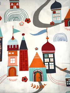 Tallinn Jessica Swift Village Meander Cotton Fabric Towers Angles 1 Y #2 - Picture 1 of 6