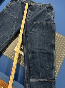Pantalones de mezclilla de colección Carhartt doble frente/rodilla para hombre 40x32 peto calce leñador carpintero - Imagen 1 de 11