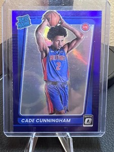 2021-22 Donruss Optic Cade Cunningham Purple Prizm Rated Rookie RC #161 Pistons