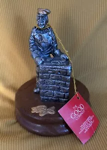 Vintage Ron Lee Clown Collection BBQ Pewter on Wood Figurine - Picture 1 of 8