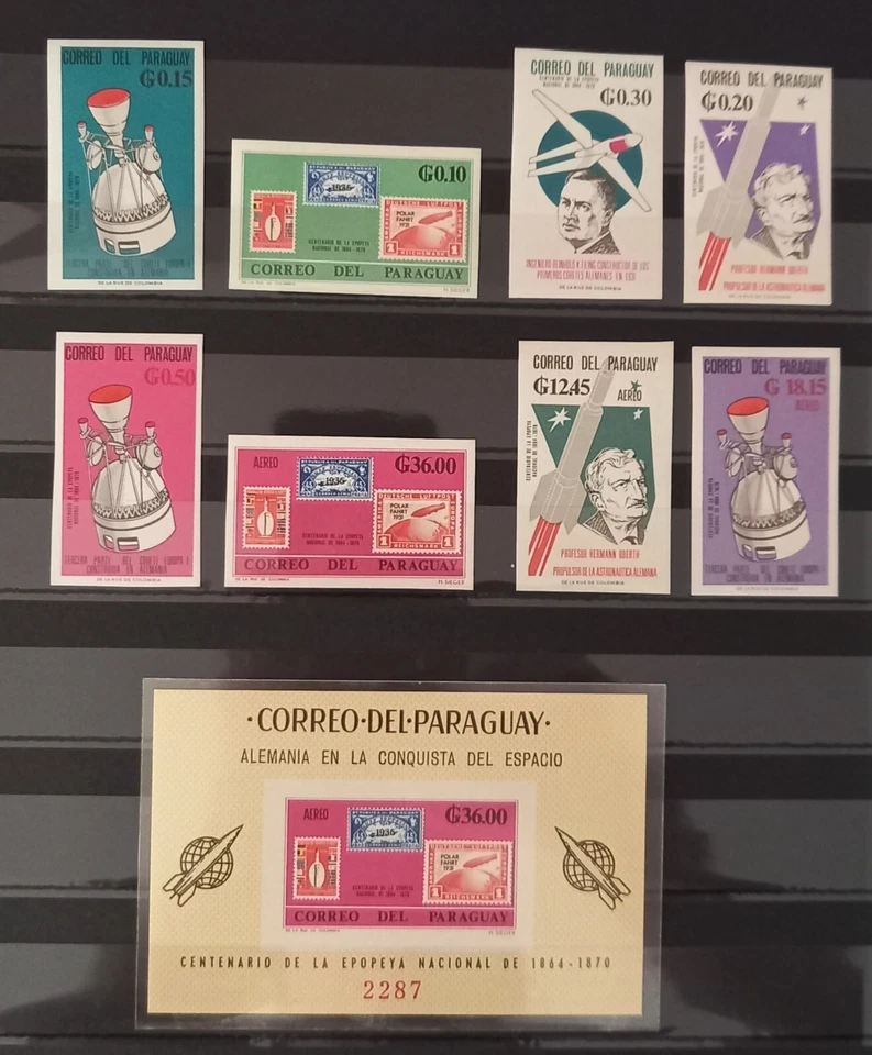 Paraguai 1966 foguete espacial Zeppelin Space Exploration coleção inperf MNH - Imagem 1 de 1