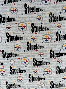 Tela de algodón blanca Pittsburgh Steelers NHL 29" X 22,5" 6 piezas disponibles - Imagen 1 de 1