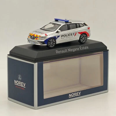 1/43 Norev Renault Megane Estate 2022 Police Nationale CRS Diecast Model Silver - Image 1 of 4