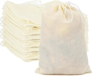 Muslin Bags, Cotton Small Drawstring Bags, 4 X 6 Inch Canvas Sachet Bags, 25 Pcs - Picture 1 of 7