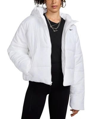 Nike Sportswear Classic Puffer Therma-FIT Loose Hooded Jacket White,S - Image 1 of 4