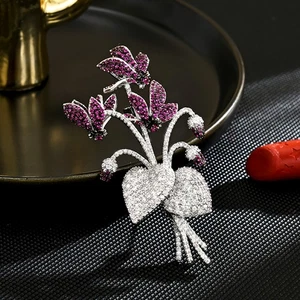 Broche Flor Glicinia Moda Alta Gama Elegante Abrigo Pecho Flor Accesorio - Imagen 1 de 13