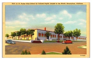 BIRMINGHAM, ALABAMA - PARKER HIGH SCHOOL FOR COLORED PUPILS - LINEN POSTCARD - Picture 1 of 2