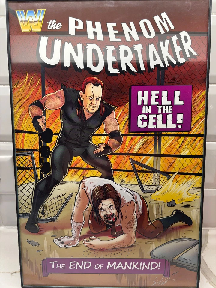Impresión 11x17 The Phenom Undertaker Hell In A Cell vs. Mankind Erik Hodson Foto 1 de 1
