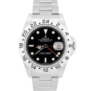 NOS STICKERED Rolex Explorer II 40mm BLACK REHAUT Steel 3186 Watch 16570 BOX - Picture 1 of 6