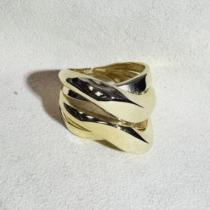 Anillo abstracto ancho de oro amarillo macizo de 10K talla 8 - Imagen 1 de 7