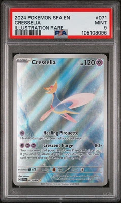 2024 POKEMON SFA EN-SHROUDED FABLE ILLUSTRATION RARE #071 CRESSELIA PSA 9 - Image 1 of 2