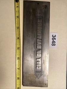 American Bank Note Company Druckplatte CITY OF BALTIMORE 3648 - Bild 1 von 2