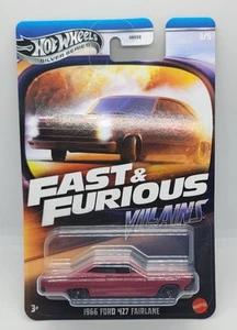Hot Wheels Silver Series Fast & Furious Villains 1966 Ford 427 Fairlane New - Picture 1 of 4