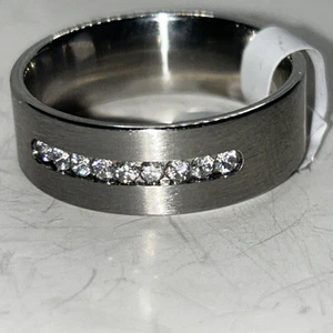 Neu mit Etikett Titan mit cz's Schmuck Herren Gr. 7 - Bild 1 von 6