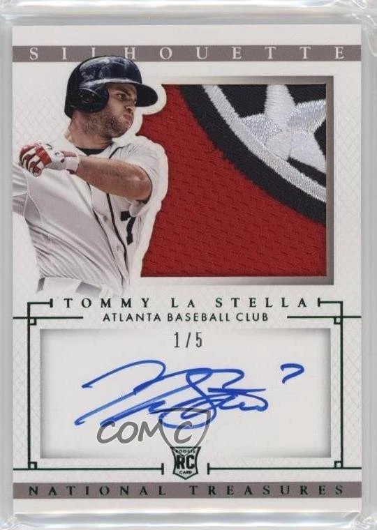 2014 National Treasures Rookie Silhouette Green /5 Tommy La Stella #31 Auto RC - Image 1 of 2