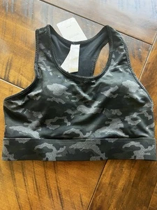 Sujetador deportivo grande Fabletics negro camuflaje inalámbrico pulóver espalda deportiva elástico - Imagen 1 de 4