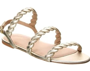 Stuart Weitzman Sandals Womens 7.5 Metallic Luxury Designer Chic New - Picture 1 of 16