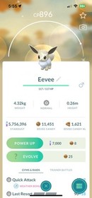 Eevee Shiny High CP Pokemon, PoGo Tr6de *Read Description* Fast and Secure