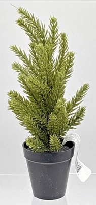 Ashland Mini Potted Glitter Accented Pine Evergreen Christmas Noel Tree 9" - Image 1 of 3