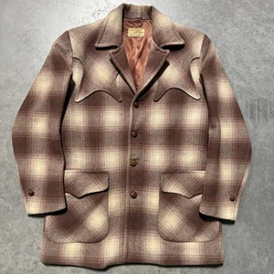Vintage 50s Jack Frost Wool Shadow Plaid Blazer Size 42 Rare Rockabilly Western - Picture 1 of 10
