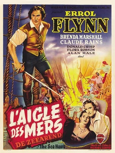 El halcón marino Errol Flynn de colección cartel de película estampado - Imagen 1 de 1