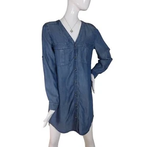 H&M chambray blue shirt dress size 2 - Picture 1 of 9