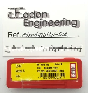 M5 x 0,5 mm set di 2 rubinetti sottili metrici di Dormer, HSS. E513M5X.5NO7. Nuovissimo di zecca. - Foto 1 di 2
