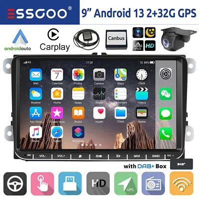 Android 13 Autoradio DAB+ Carplay GPS Navi Kamera Für VW GOLF 5 6 Touran Polo 6R - Bild 1 von 4