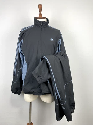 Vintage 90s Adidas Black Blue Men's Oversize Suit Size UK 42/44 - Image 1 of 4