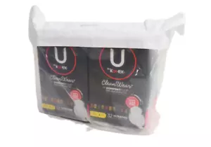 U by Kotex CleanWear Ultra Thin Feminine Pads with Wings Regular 32 Count (2 Pk) - Picture 1 of 3
